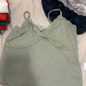 green tank top